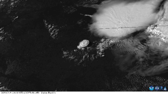 Появление кучево-дождевых облаков со спутника