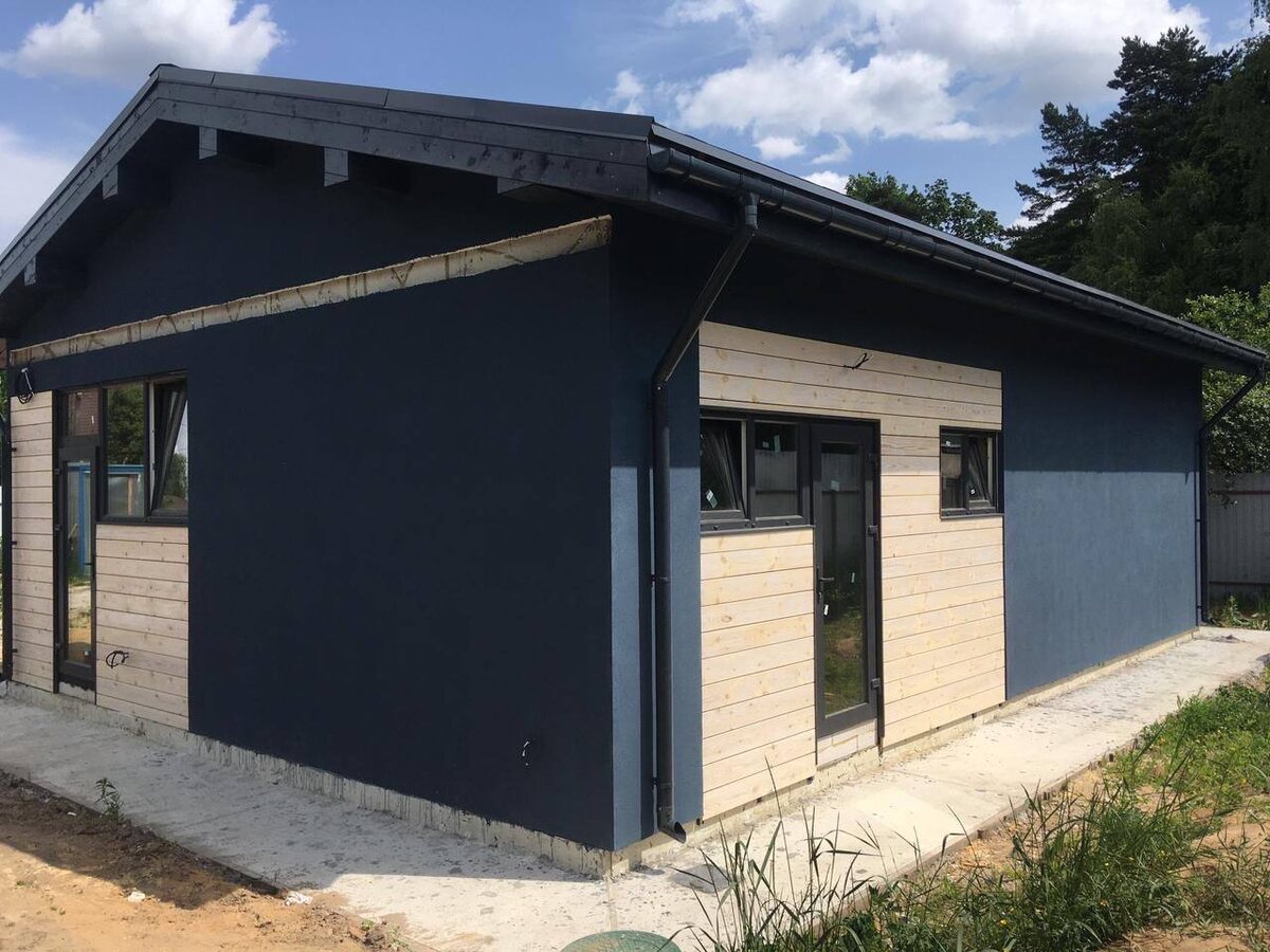 Проект "Инда" на нашем сайте. Штукатурка + планкен.