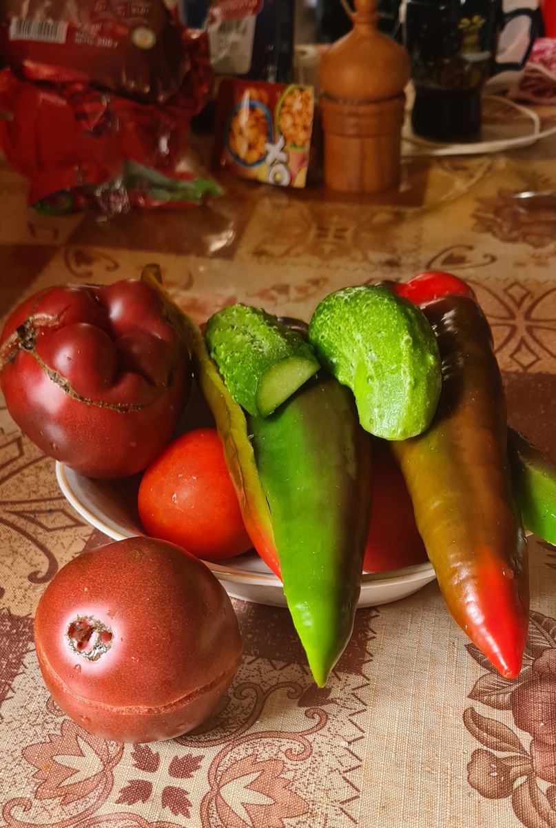 Свои овощи.  