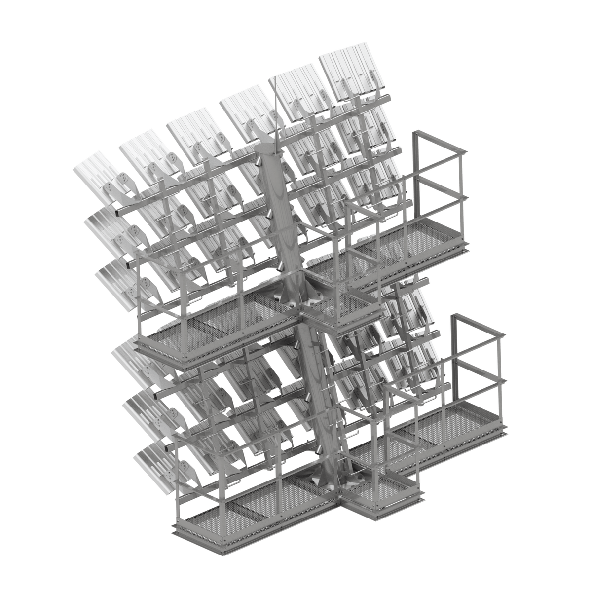 Конструктив опор с наклонной касеттой