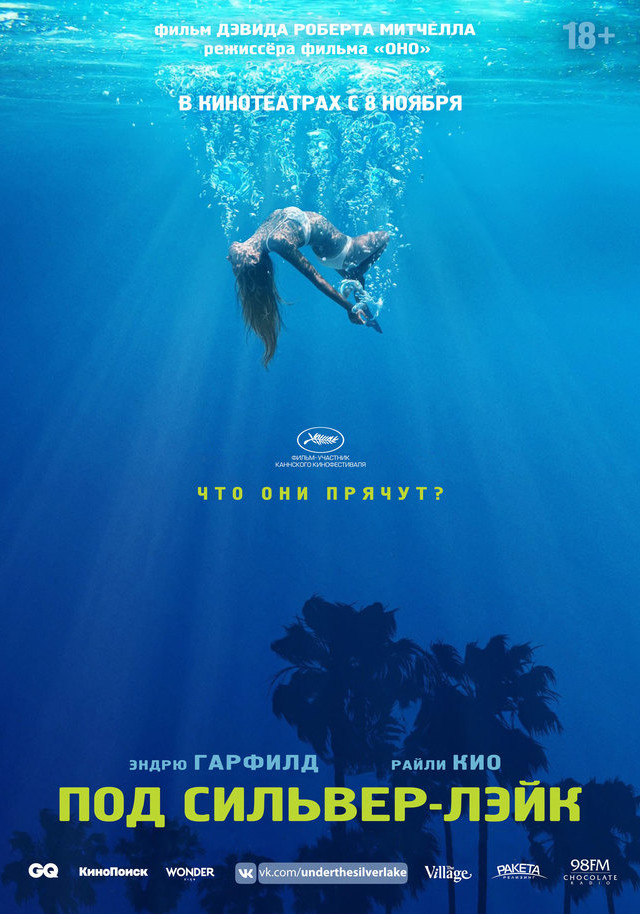 Обложка Фильма «Под Сильвер-Лэйк» (2018 год).