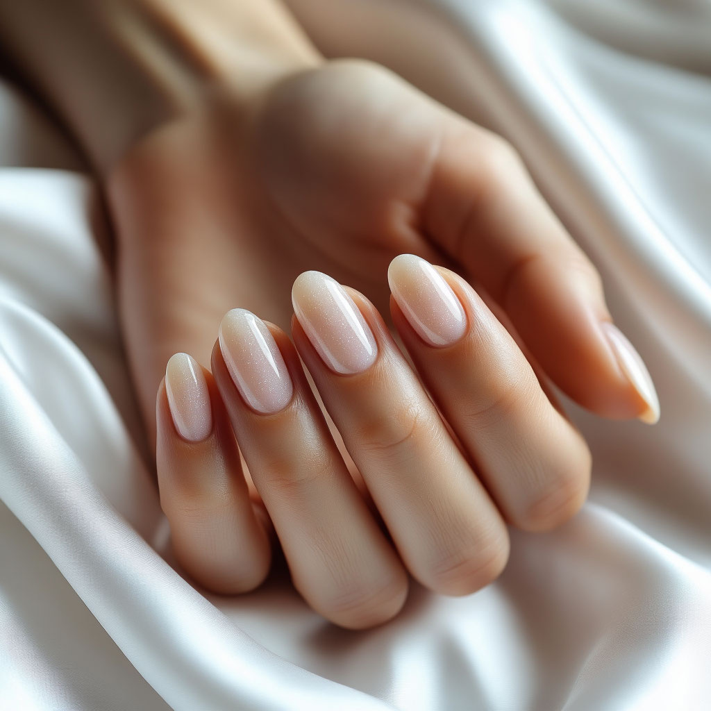 Нюдовый градиент с мерцающим финишем