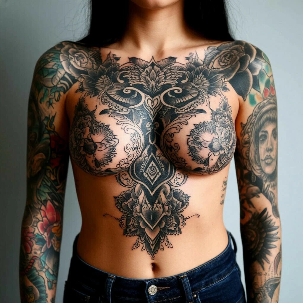 Наколки на женском теле.