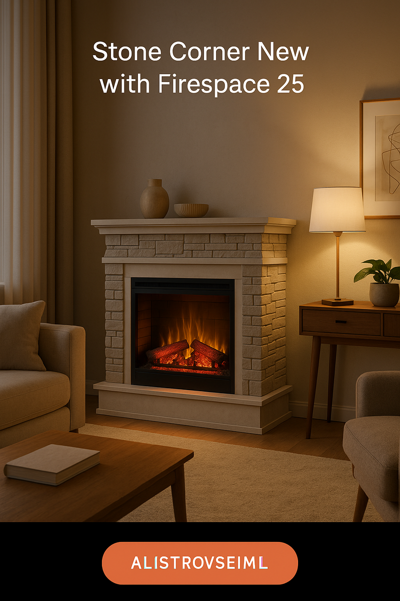    Как создать уютный уголок: идеальный угловой электрокамин Stone Corner New с очагом Firespace 25 в вашем интерьере Kamin