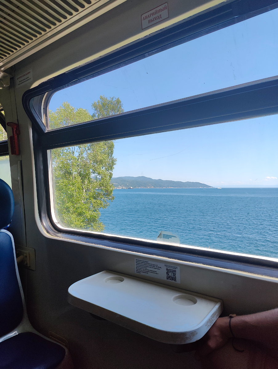 Вид из окна поезда Нерпочка на Байкал 🌊 