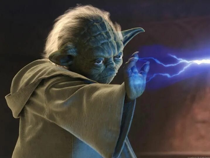  Магистр Йода останавливает Молнию Силы Императора Палпатина