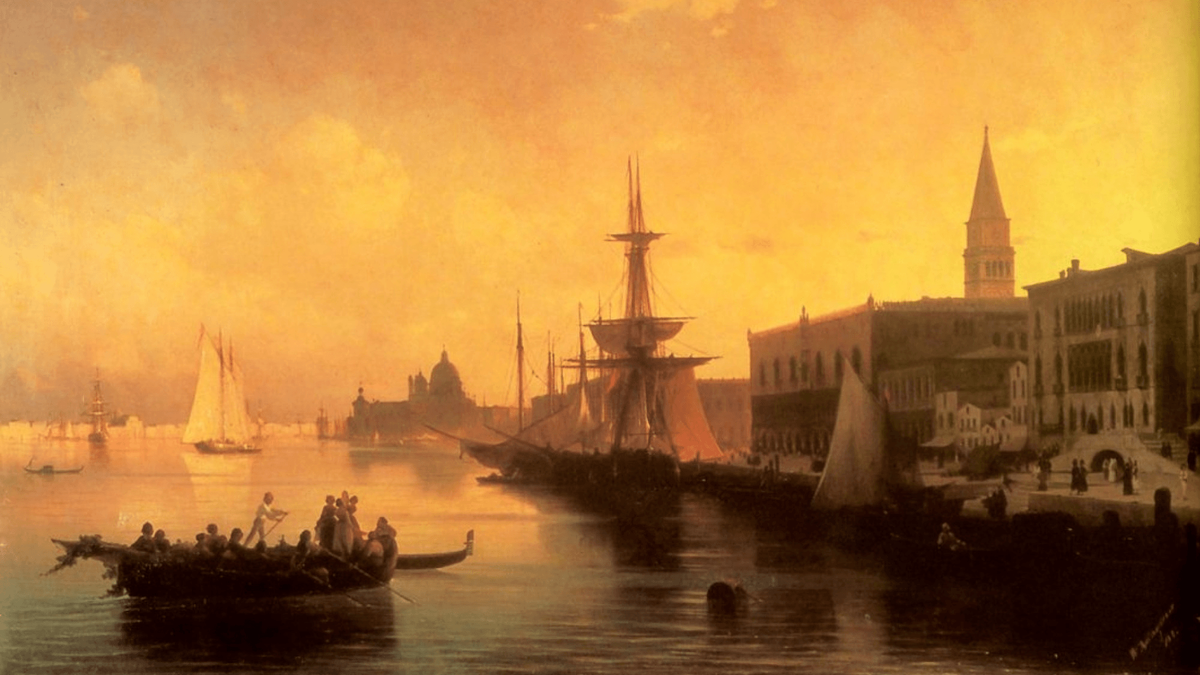 Иван Айвазовский. Венеция (фрагмент). 1842. Государственный музей-заповедник «Петергоф», Санкт-Петербург