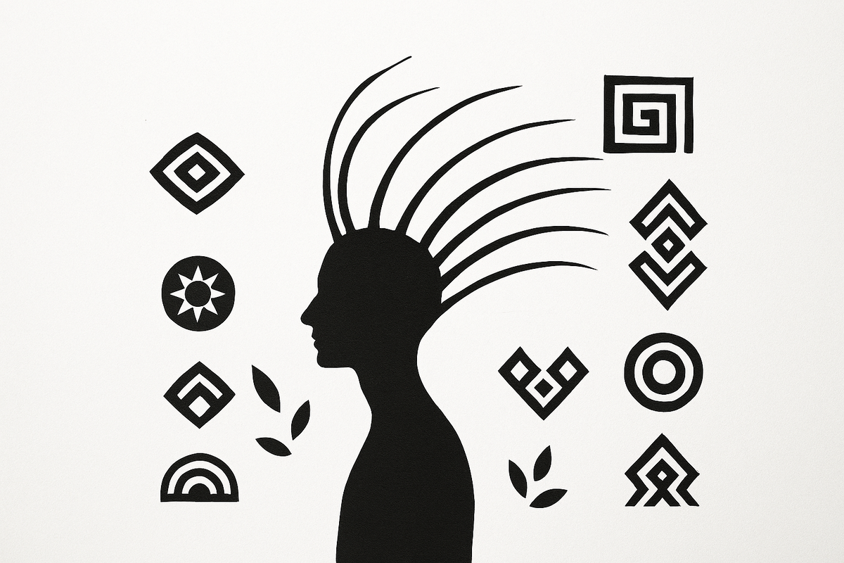 Профиль фигуры с антеннами — визуальный образ необычной мутации, сочетающей биологию человека и насекомого