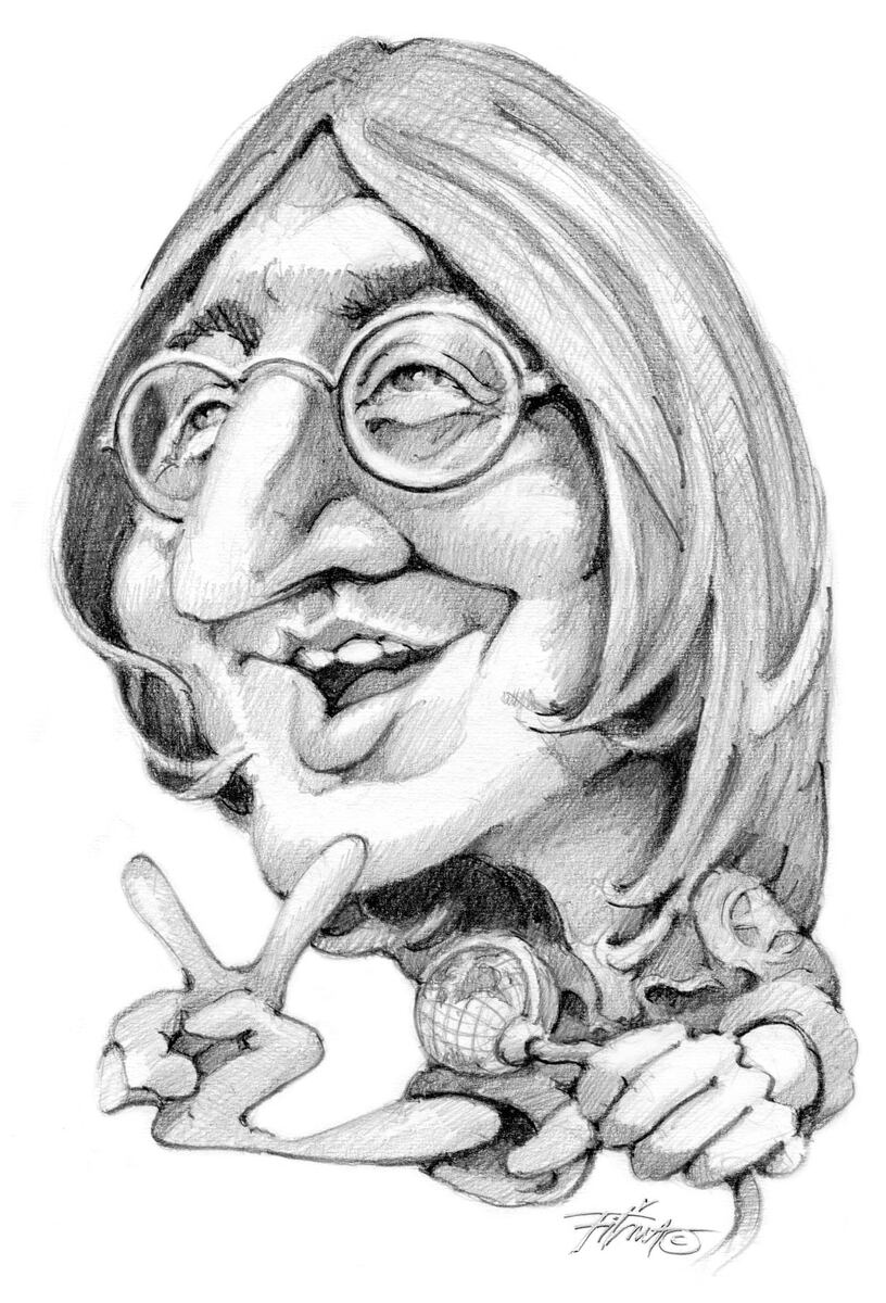 ШАРЖ ОТ ХУДОЖНИКА-КАРИКАТУРИСТА ДЖОНА ФИМА / Ján Fiťma // РОК- МУЗЫКАНТ , ОДИН ИЗ ВЕЛИКОЛЕПНОЙ ЧЕТВЕРКИ ДЖОН ЛЕННОН