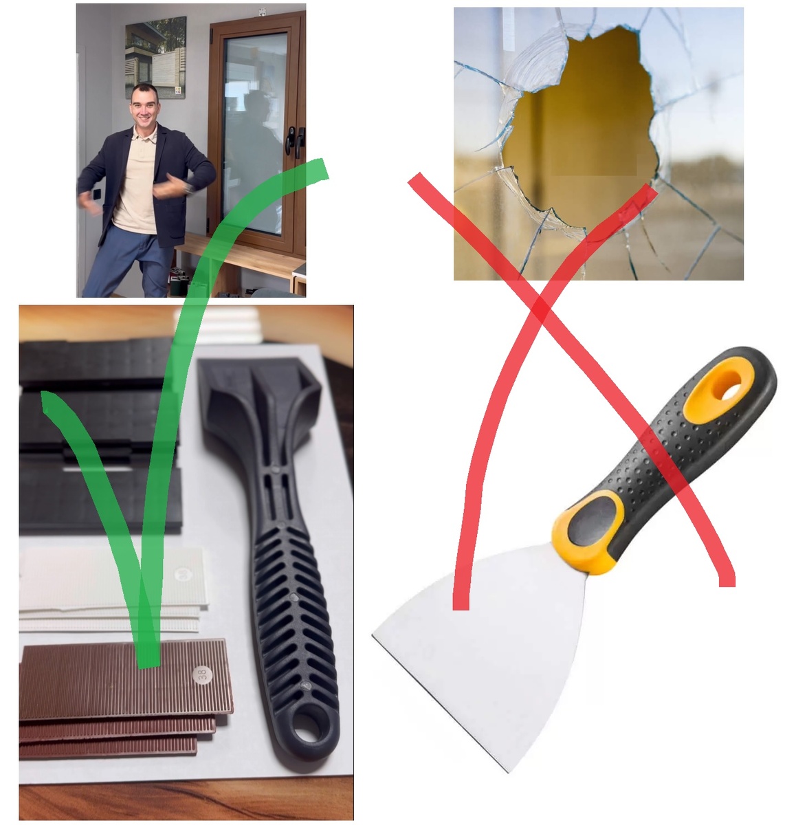 Лучший инструмент - лопатка для замены стеклопакета