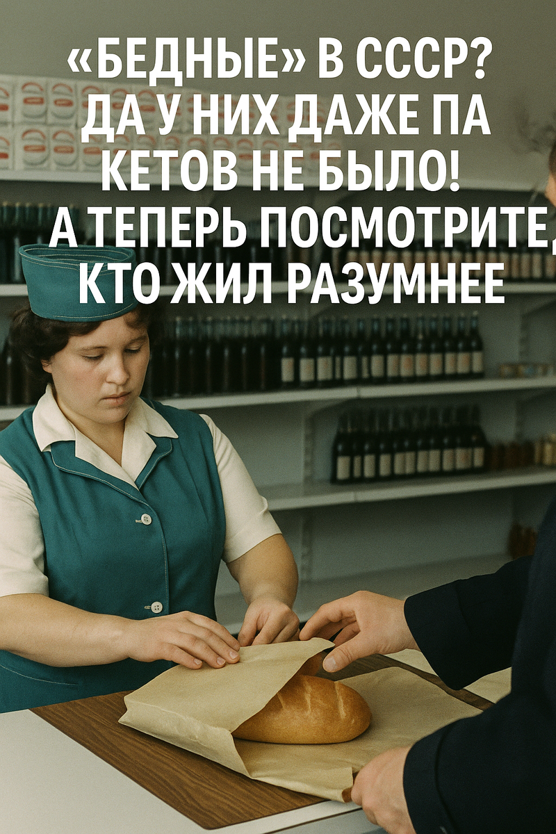 Советская продавщица заворачивает хлеб в простую бумагу — без логотипов, без полиэтилена, без мусора. Тогда это была повседневность. А сегодня — почти манифест разумного потребления.