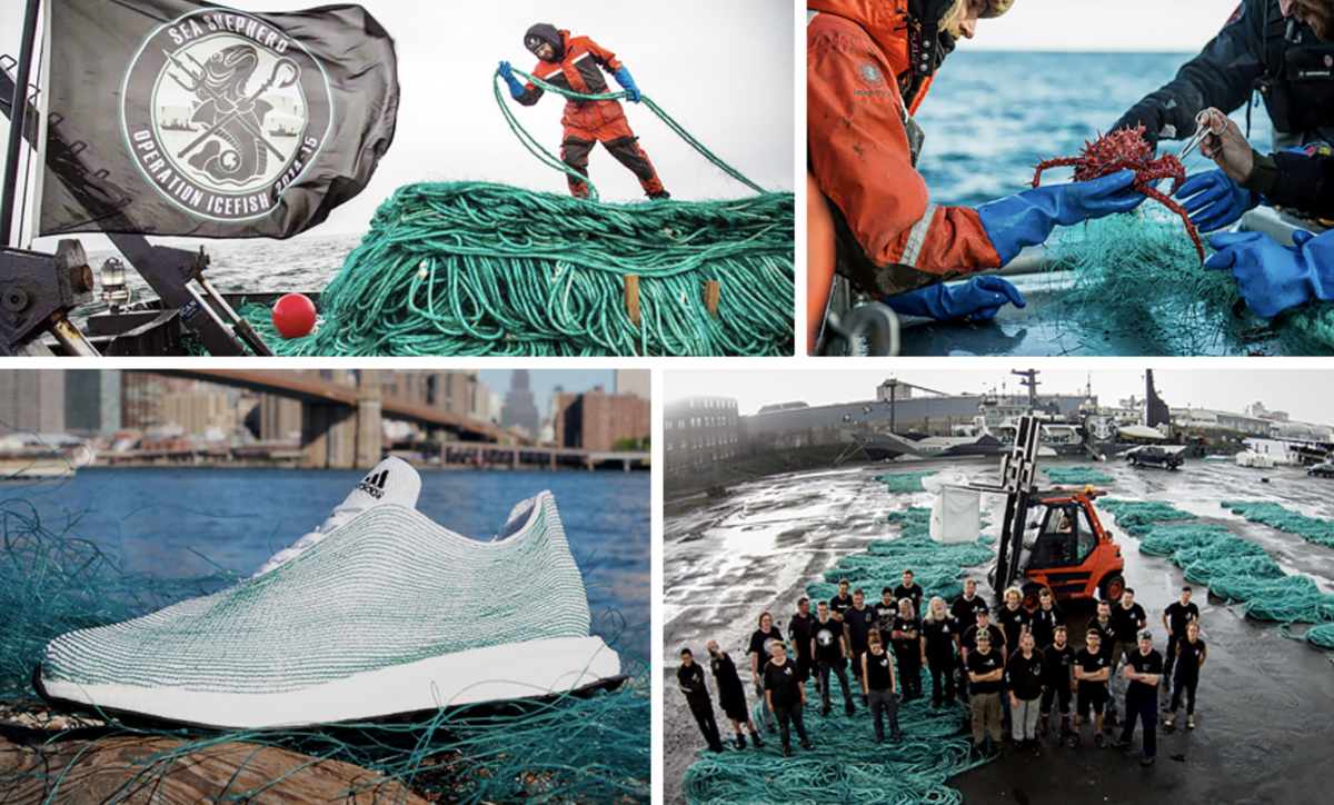 adidas превращает океанский пластик в обувь