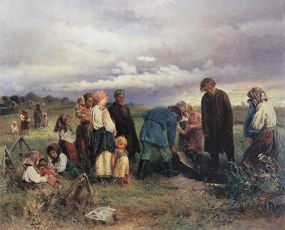 Константин Маковский "Похороны ребенка в деревне", 1872