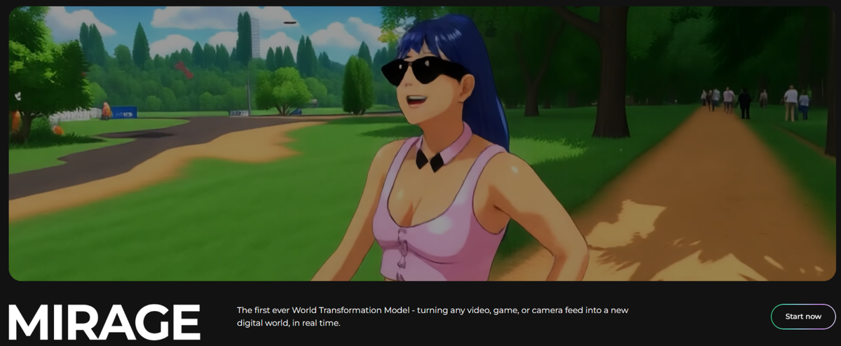 Print Screen с сайта https://mirage.decart.ai/