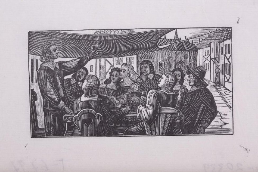 Владимир Фаворский. Заставка к трагедии А.С.Пушкина «Пир во время чумы». Гравюра.