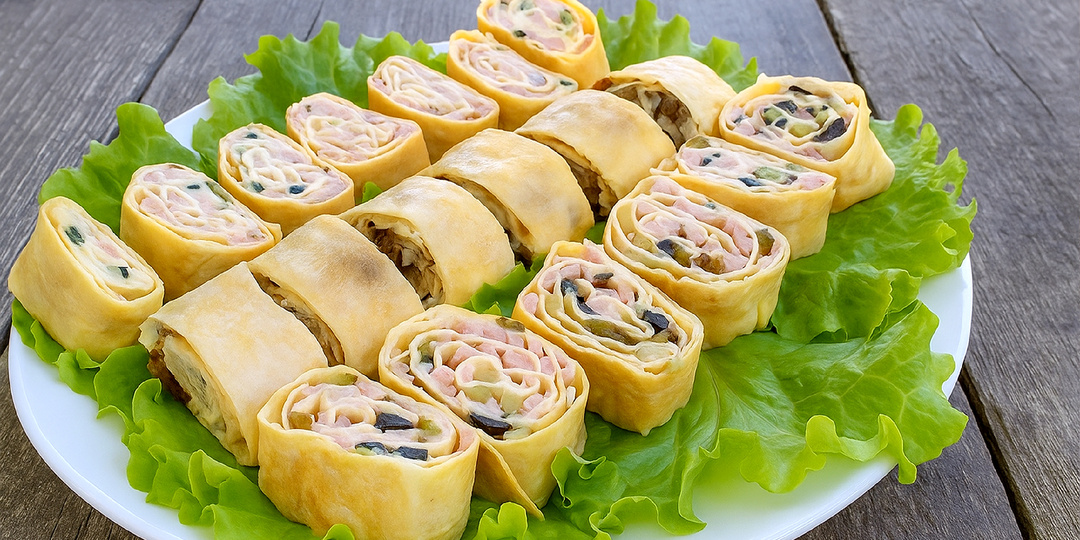 Вкусные рулетики с четырьмя начинками – простой и быстрый рецепт на скорую руку!