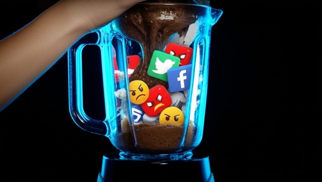 Твой завтрак, чемпион. Смузи из новостного шлака, тревожных постов и чужой ненависти. Принцип GIGO («мусор на входе — мусор на выходе») в действии: что загрузил, то и хлебай теперь до самого вечера.