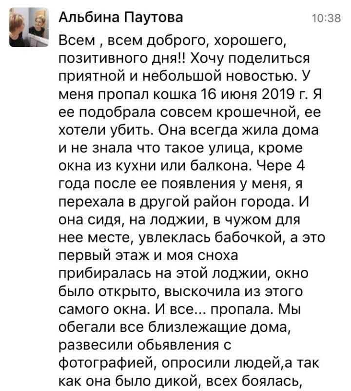    Что делать, когда исчезает часть вашего мира? Альбина Паутова рассказывает, как вера и духовные практики помогли пережить уход любимой кошки и вернуть её домой.