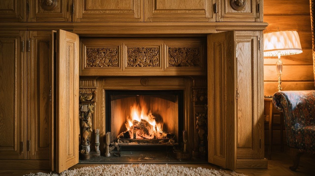 Камин в обрамлении дерева: уют, стиль и немного волшебства