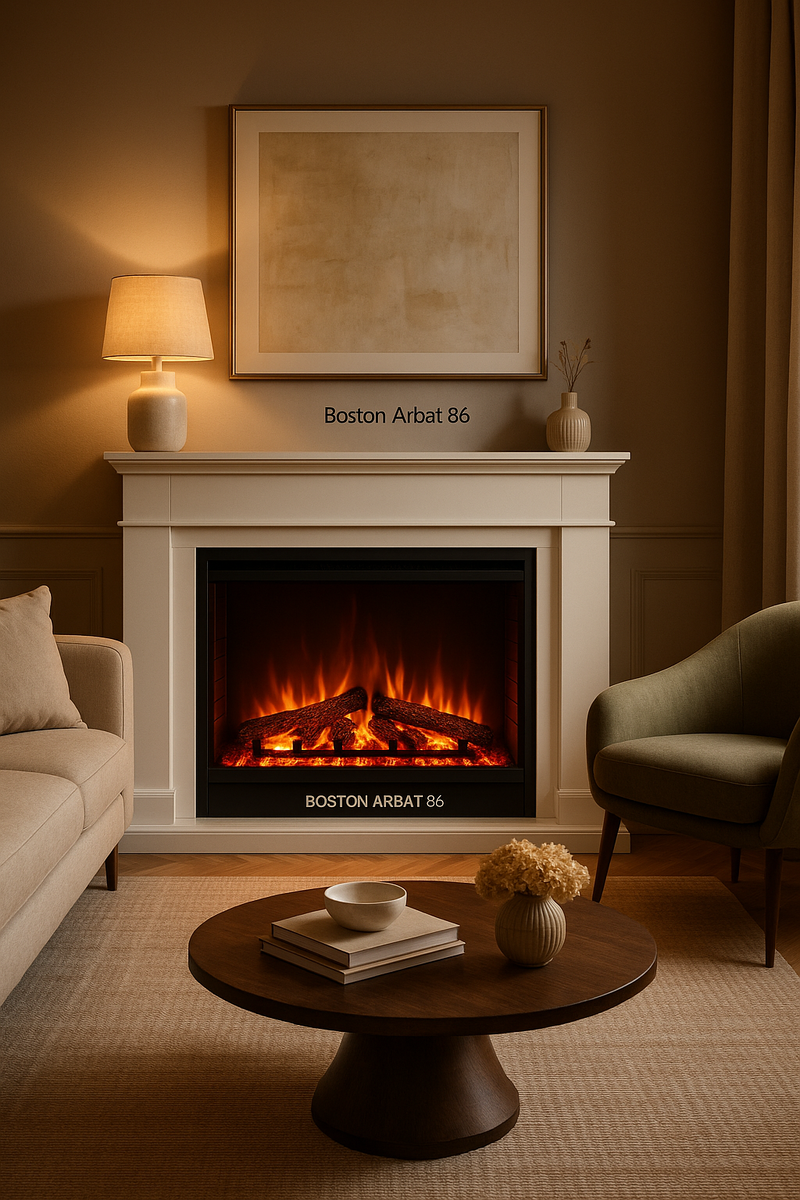    Электрический камин Бостон Арбат 86 с Rondo S86: создайте уютный стиль в вашем доме за 5 шагов Kamin