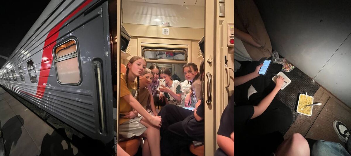 Собственно мы с девочками и ночной ужин в тамбуре