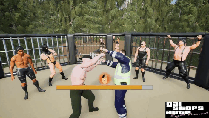 Gif картинка "Инспектор ГАИ Дурнов доблестно сражается с Гачи Боем"