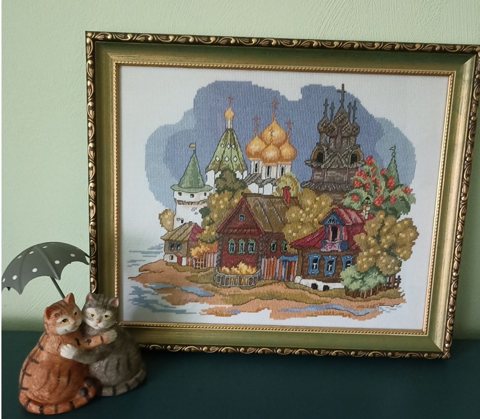 Набор для вышивки дочка на именины подарила, а котики от мужа))