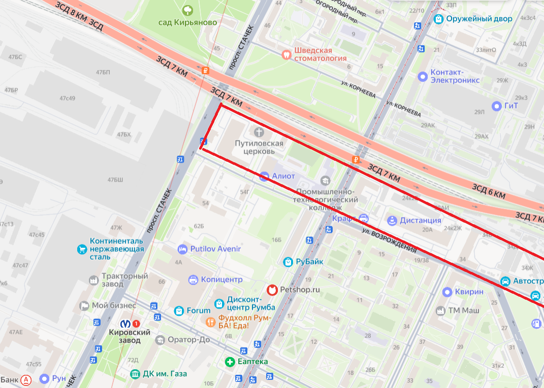 Границы усадьбы Шампетр на Яндекс.Картах