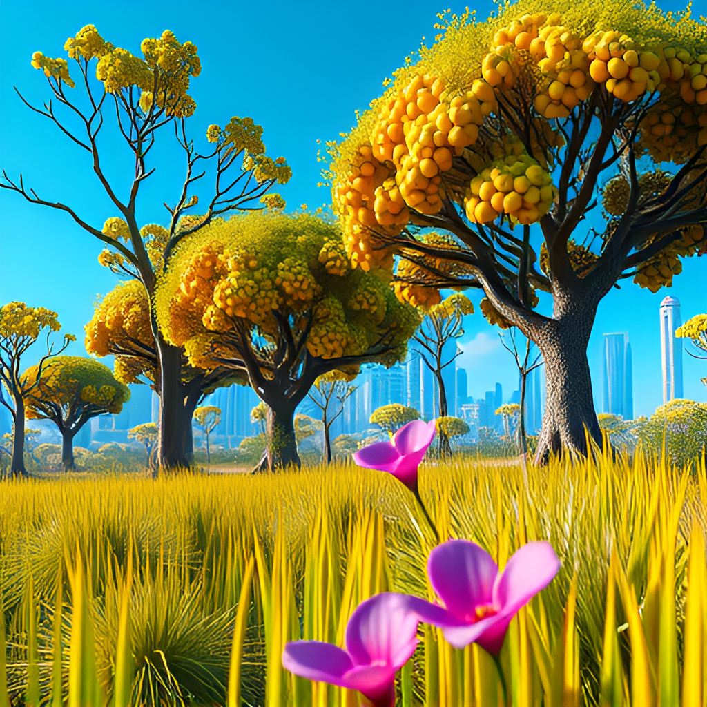 Планета Поющих Деревьев. В галерее иллюстрации созданы нейросетью для онлайн генерации картинок dezgo.com.