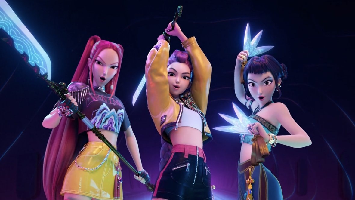    Кадр из мультфильма «Кейпоп-охотницы на демонов», реж. Крис Аппельханс, Мэгги Кан, Netflix