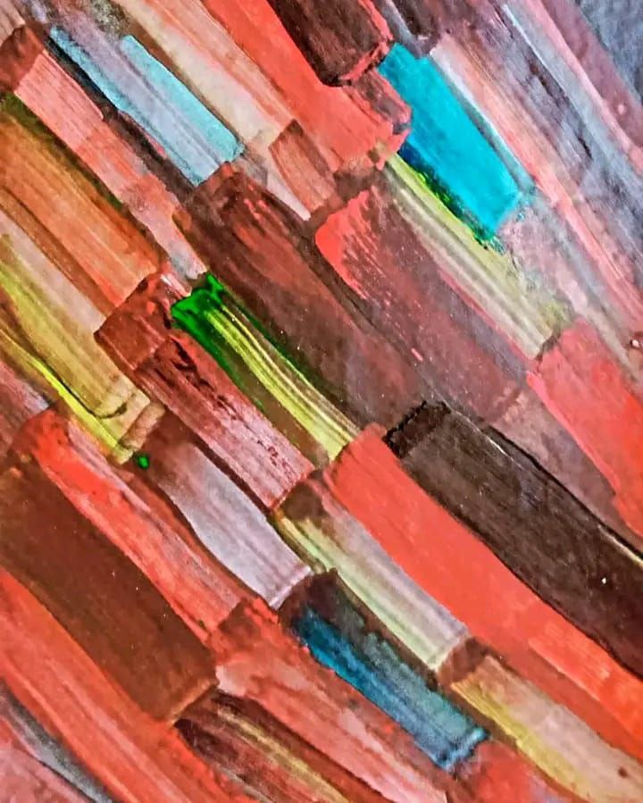 "Цветной ритм", акрил, А4, коллекционное издание в галерее Айн-Меваас