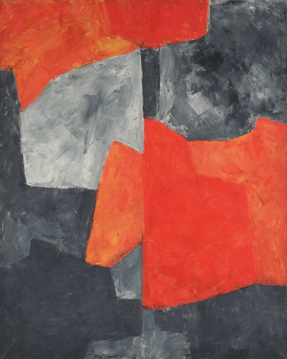 Цвет, как правило, не существует отдельно; он приобретает смысл только в комбинации или контрасте с другими цветами. Красный цвет не является исключением из этого правила, даже несмотря на своё доминирование среди других оттенков. Анонимный автор конца XV века, разрабатывавший стили ливреи и придававший им символическое значение, утверждал, что «сочетание красного и серого символизирует великие надежды».
Serge Poliakoff, Композиция в сером и красном, 1964. Монпелье, Франция, Musée Fabre.