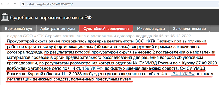    Скриншот:sudact.ru