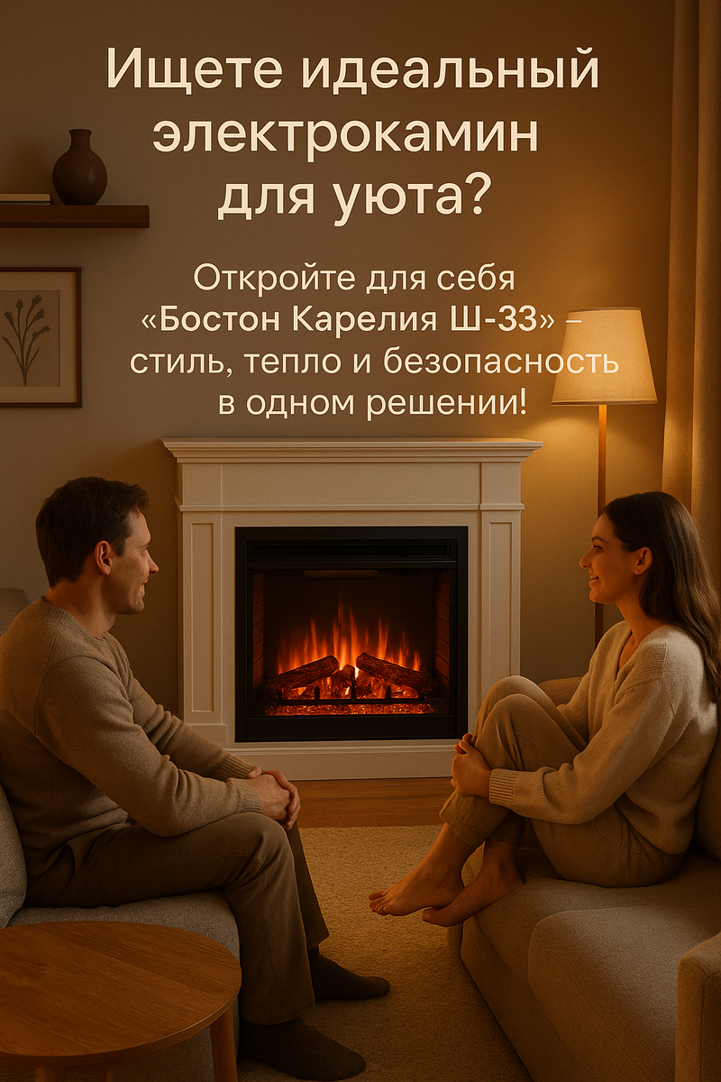    Электрокамин Бостон Карелия Ш-33 дуб как создать уютный дом без дров и проблем Kamin