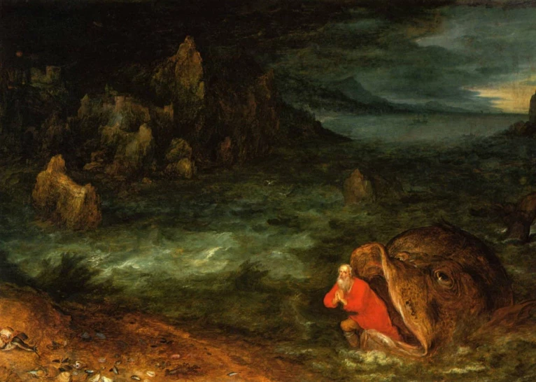 «Иона выходит из пасти кита», Ян Брейгель Старший, ок. 1600 г.