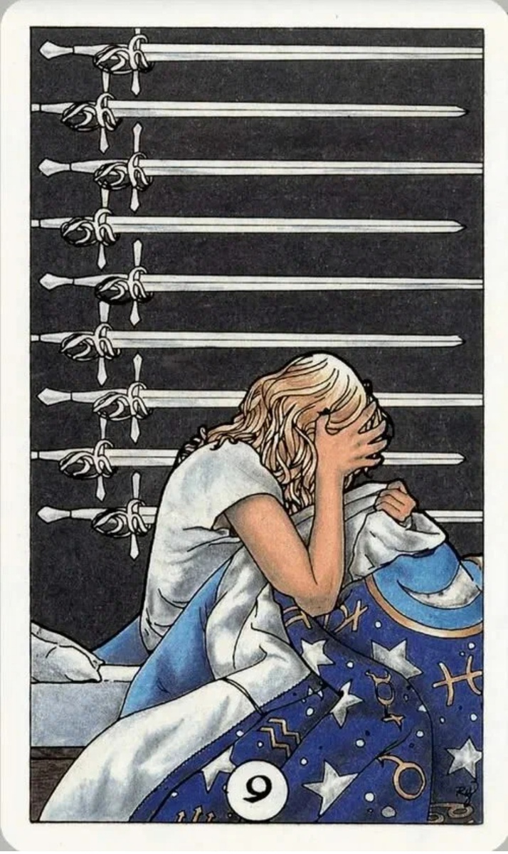 Это 9 мечей из колоды Таро. Это не просто " картинки " . ТАРО-инструмент для само понимания 