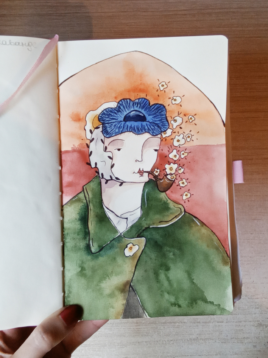 Образ по мотивам автопортрета Винсента Ван Гога с отрезанным ухом и трубкой 