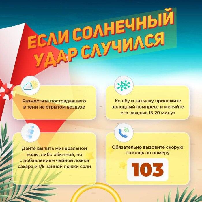 Памятка на случай теплового удара от правительства Приморья / фото: пресс-служба правительства региона 