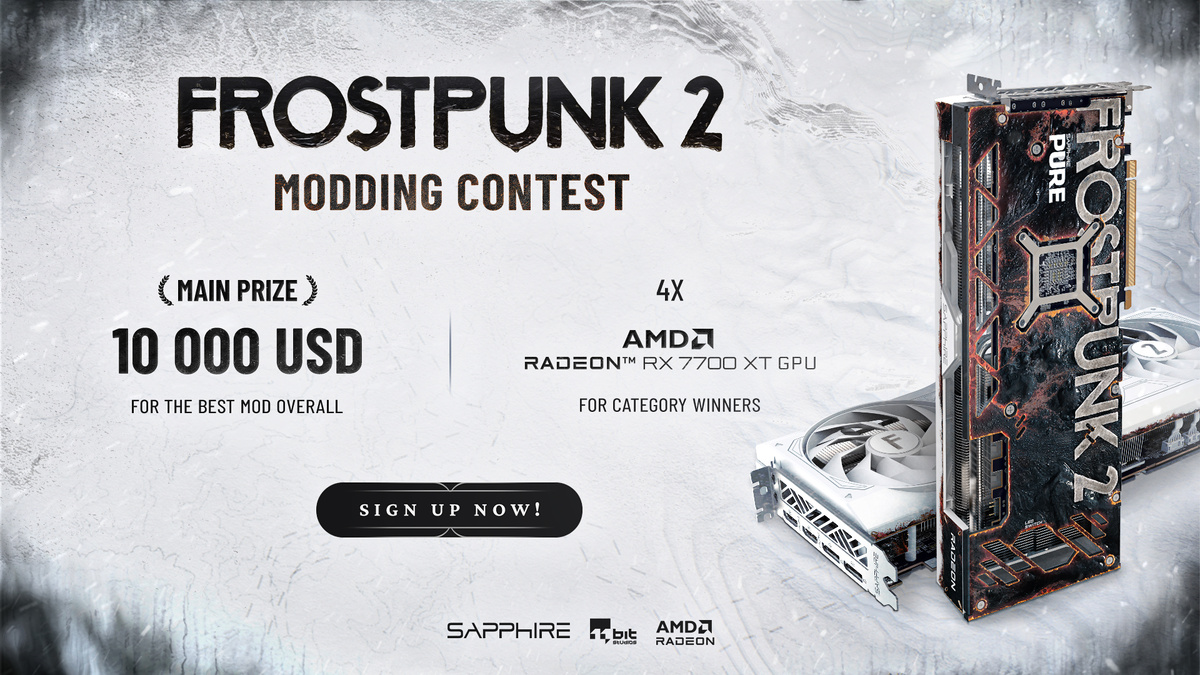    Авторы Frostpunk 2 запустили конкурс модов. Призы — почти 800 тысяч рублей и четыре видеокарты