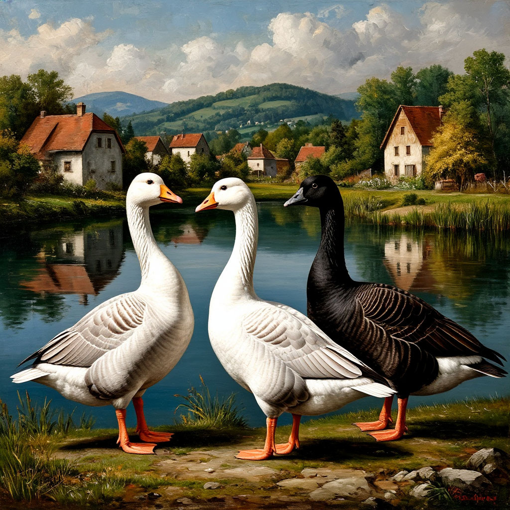 Три гуся и спасение деревни