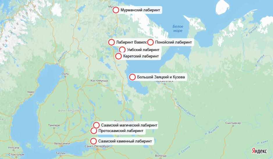 Лабиринты на карте