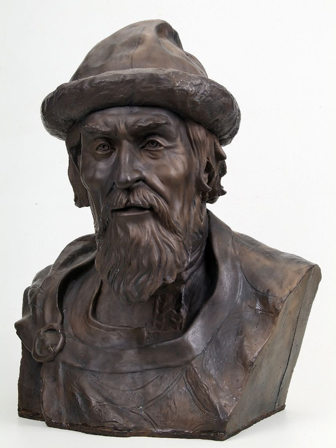 На фотографии реконструкция Ярослава Мудрого, выполненная русским антропологом Михаилом Герасимовым.