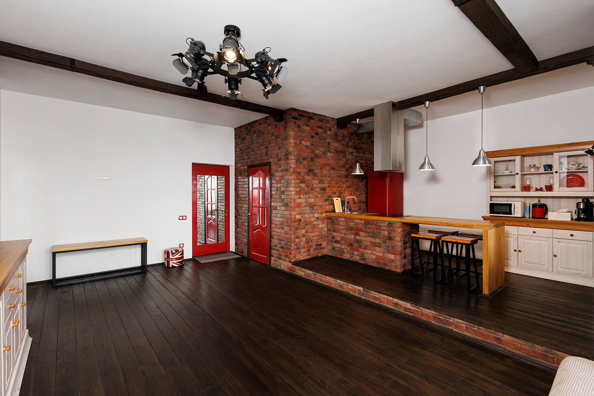 Кухня-гостиная в квартире  67.5 м2