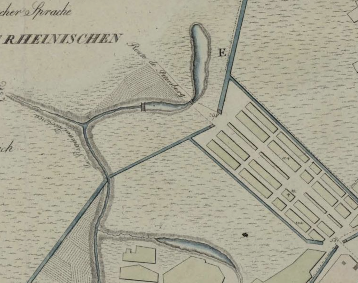 Пруд на карте Москвы 1812 года. С сайта www.retromap.ru.