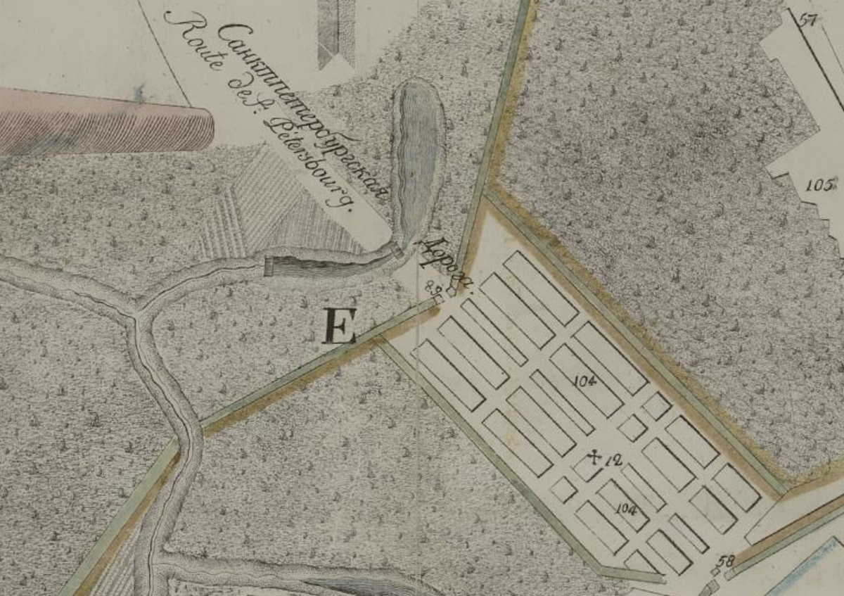 Пруд на карте Москвы 1805 года. С сайта www.retromap.ru.