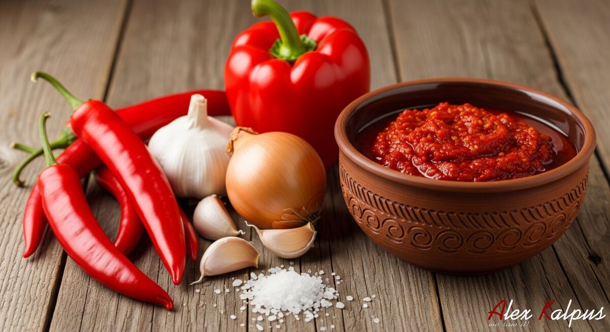 Грузинский острый соус из перца по-деревенски (не аджика)