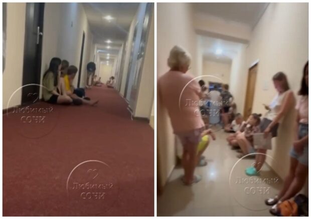    туристы в коридорах отелей в Сочи / соцсети