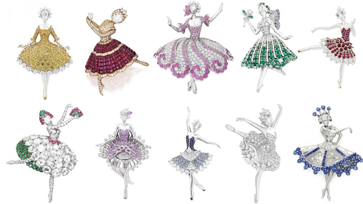 Первые броши-балерины компании Van Cleef&Arpels появляются в 1940-х годах.