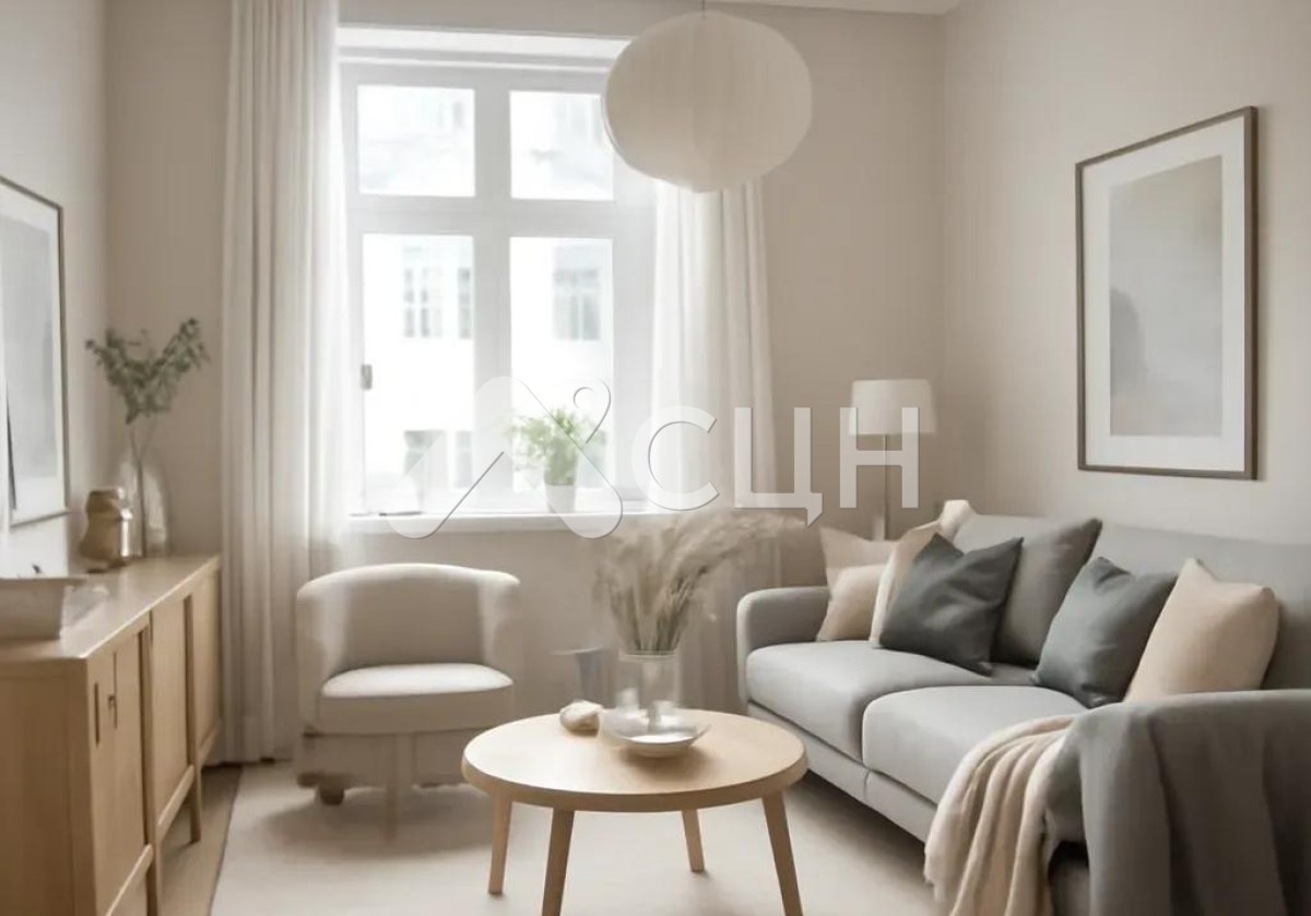 На фото хоумстейджинг однокомнатной квартиры - сталинки в Сарове на пл. Ленина