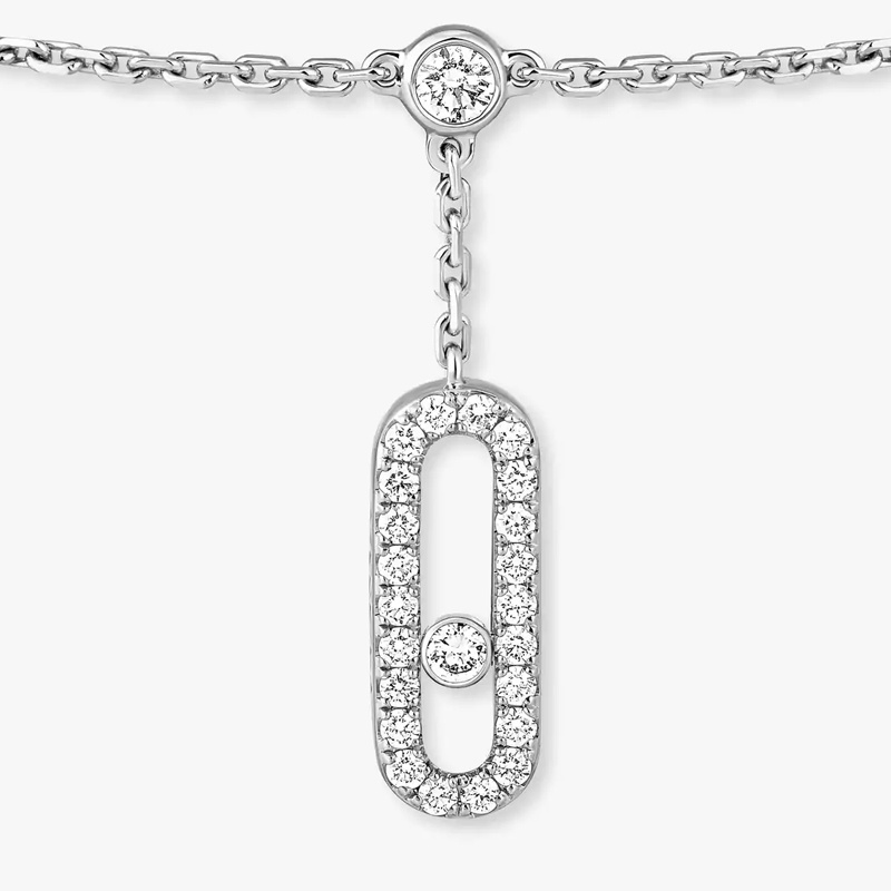 Браслет на ногу Messika Move Uno из белого золота с бриллиантами